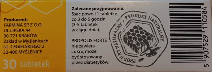 Propolis_Forte_suplement_diety,_30_tabletek_o_smaku_pomarańczowym