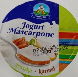 Opakowanie Jogurt Mascarpone smak gruszka, karmel