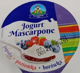 Opakowanie Jogurt Mascarpone smak jagoda, poziomka, borówka