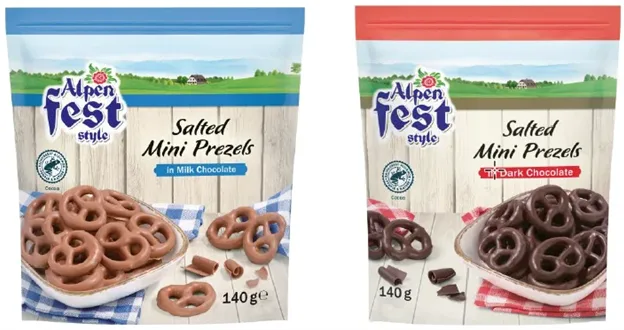 Alpenfest Precle w czekoladzie (mlecznej i deserowej), 140g