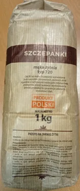 Boczna strona opakowania mąki żytniej typ 720