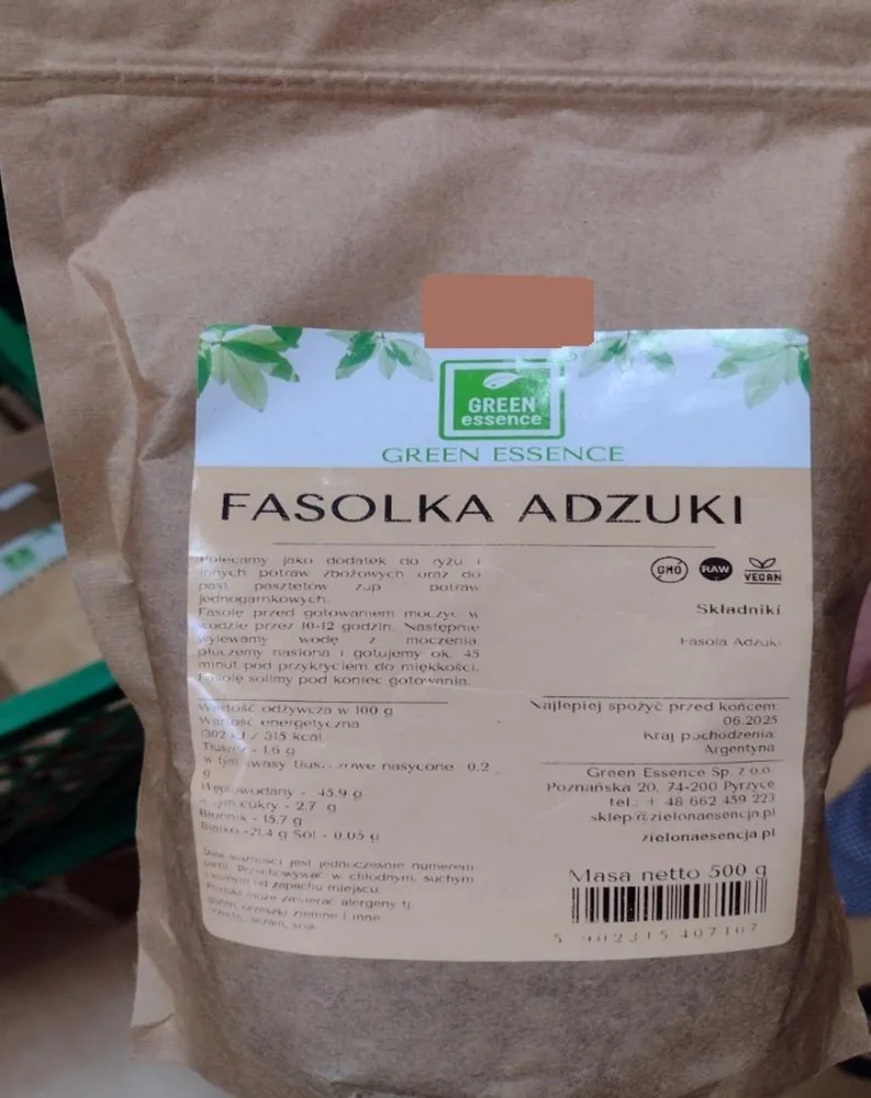 FASOLKA ADZUKI, marki GEEN ESSENCE; opakowania 1kg i 500g