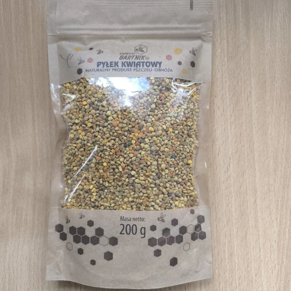 Opakowanie produktu Pyłek kwiatowy Sądecki Bartnik 200 g przód opakowania