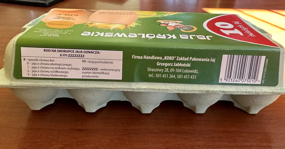 Jaja Królewskie klasa A, klasa wagowa>60 g; jaja różnej wielkości