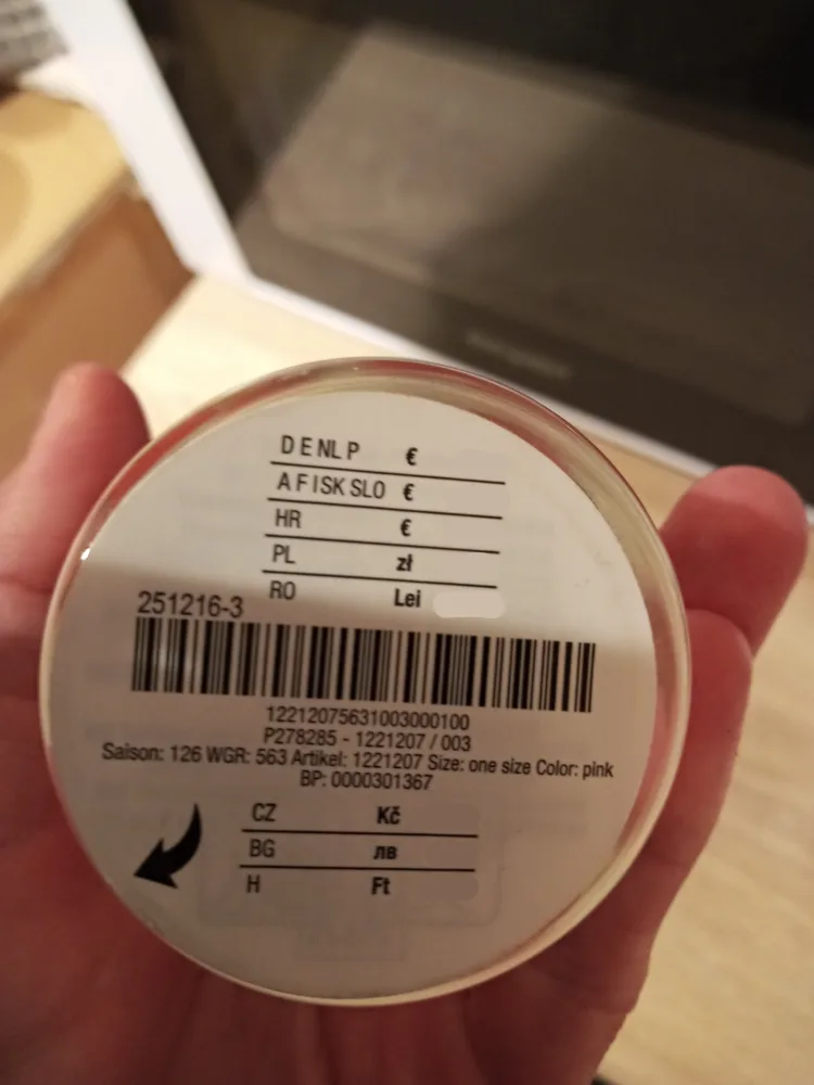 Zdjęcie etykiety na dnie szklanki Textil