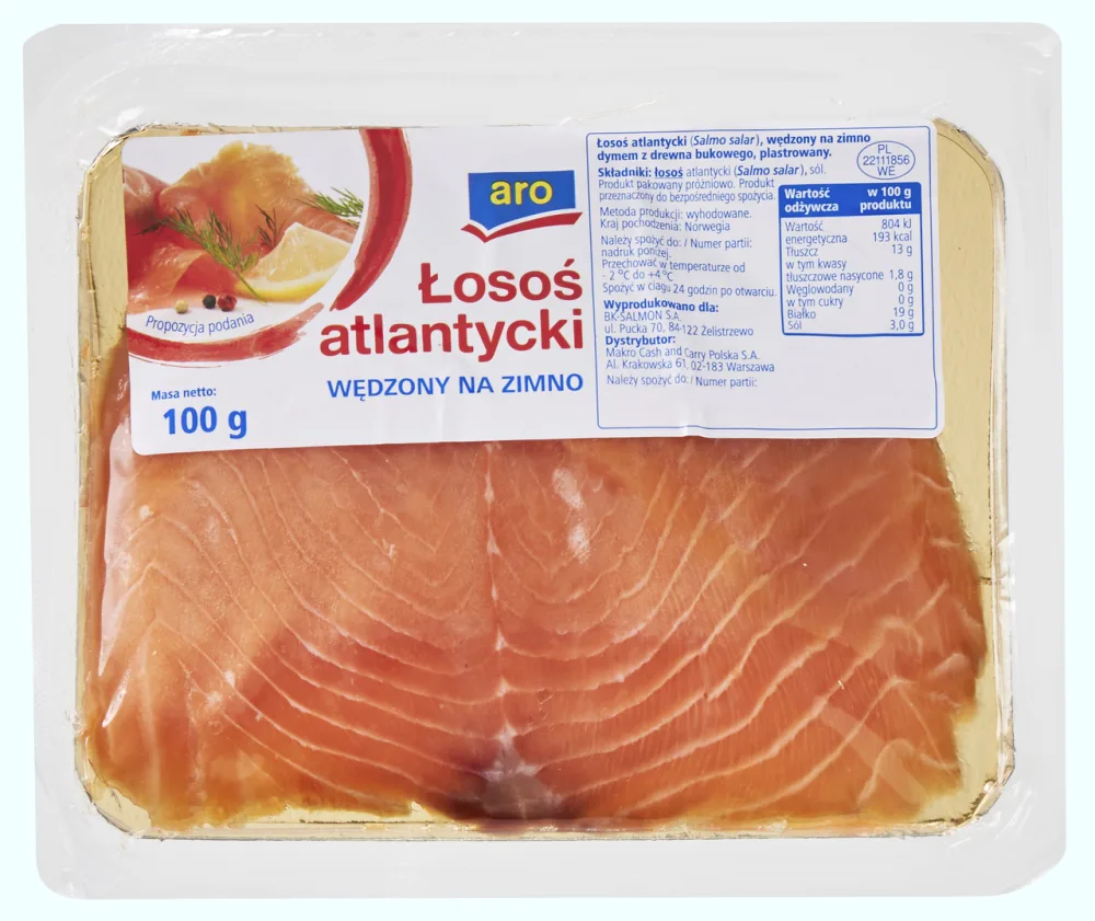 Opakowanie produktu - Łosoś atlantycki