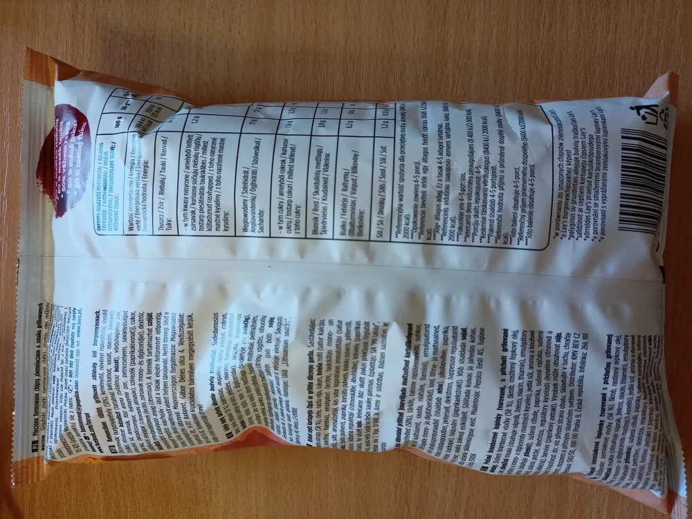 Pełna tylna strona opakowania