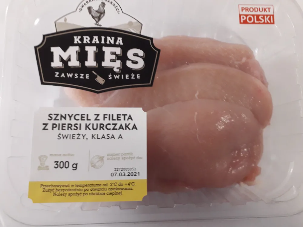 Sznycel z fileta z piersi kurczaka 300G